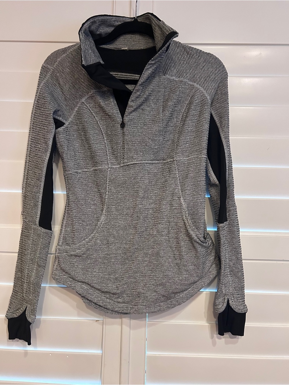 Lululemon Zip Front Funnel Neck Jacket Grey Black Size 8